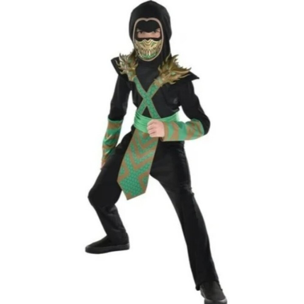 Dragon Ninja Youth Boys Size Large 12-14 Halloween‎ Dress Up Costume in Black - Picture 1 of 8